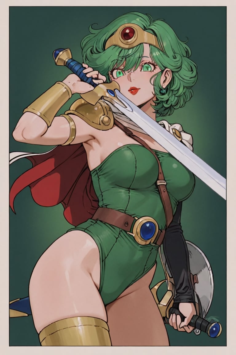 Green Leotard Knight,  masterpiece,  best quality by らび@kiyoka_succubus on Tensor.Art