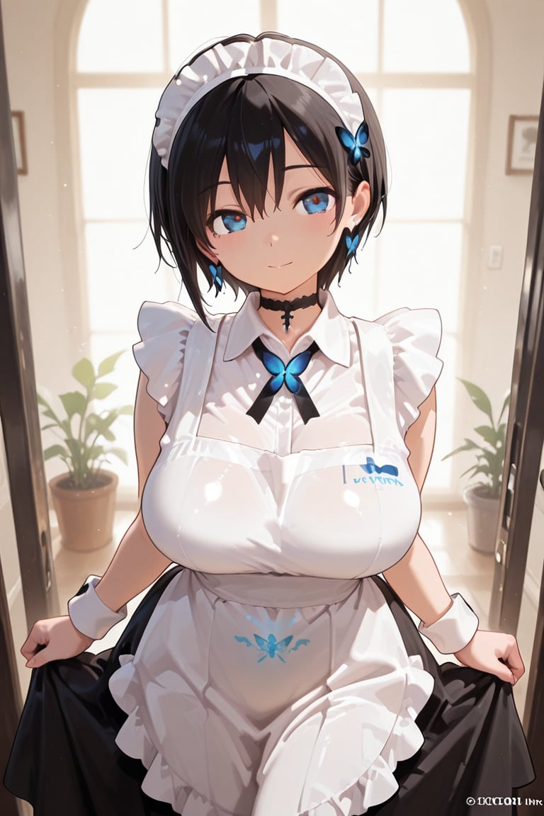 Engraving on skirt and apron,  beautiful breasts,  masterpiece by らび@kiyoka_succubus on Tensor.Art