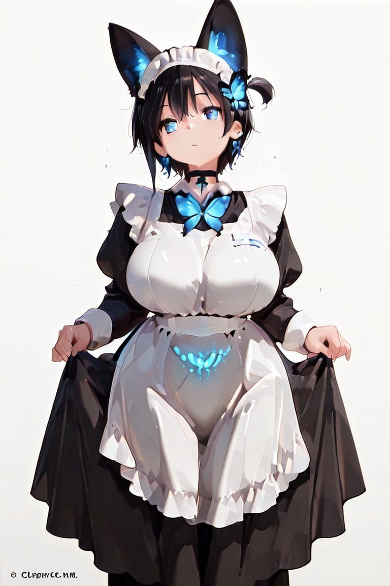Engraving on skirt and apron,  beautiful breasts,  masterpiece by らび@kiyoka_succubus on Tensor.Art