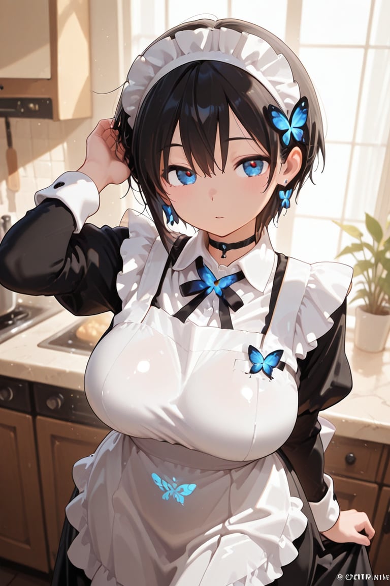 Engraving on skirt and apron,  beautiful breasts,  masterpiece by らび@kiyoka_succubus on Tensor.Art
