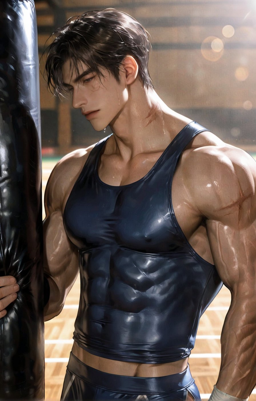 Stand up straight.,  1boy,  tall muscular japanese man by unciaツ on Tensor.Art