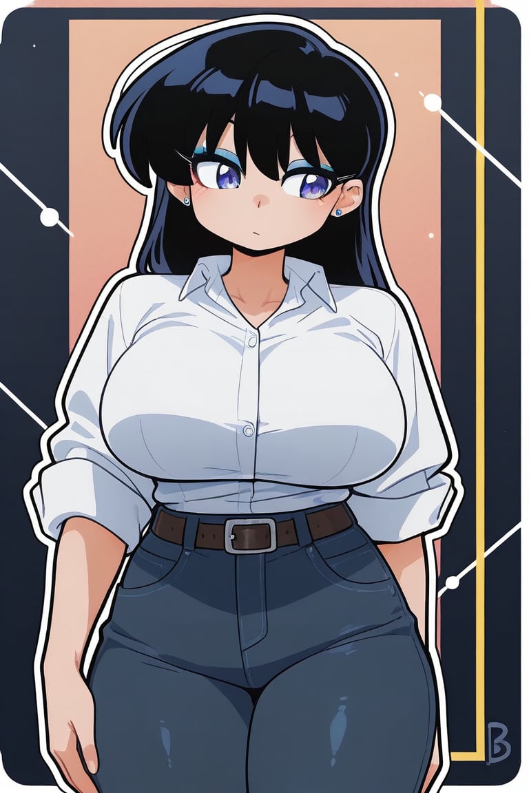 Bustling breasts,  tight pants,  Outline animation by らび@kiyoka_succubus on Tensor.Art