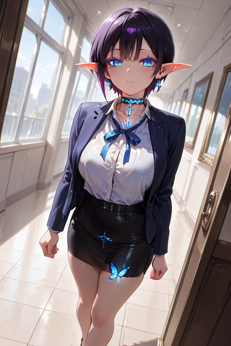 (Chest tent,  beautifully shaped shirt with volume) One girl,  office lady in patent pencil skirt by らび@kiyoka_succubus on...