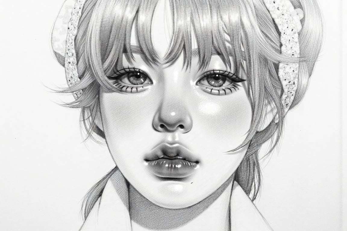 Create a hyper-realistic black-and-white pencil portrait drawing in the style of a master graphite artist. Use detailed cr...