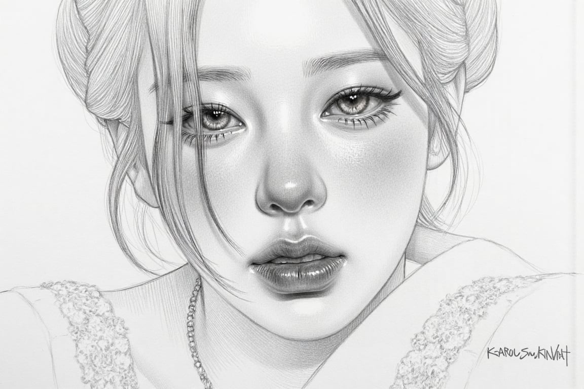 Create a hyper-realistic black-and-white pencil portrait drawing in the style of a master graphite artist. Use detailed cr...