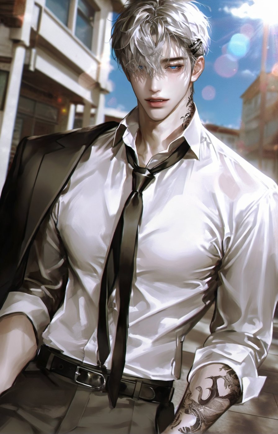 Handsome face,  sharp face,  dark eyebrows by unciaツ on Tensor.Art