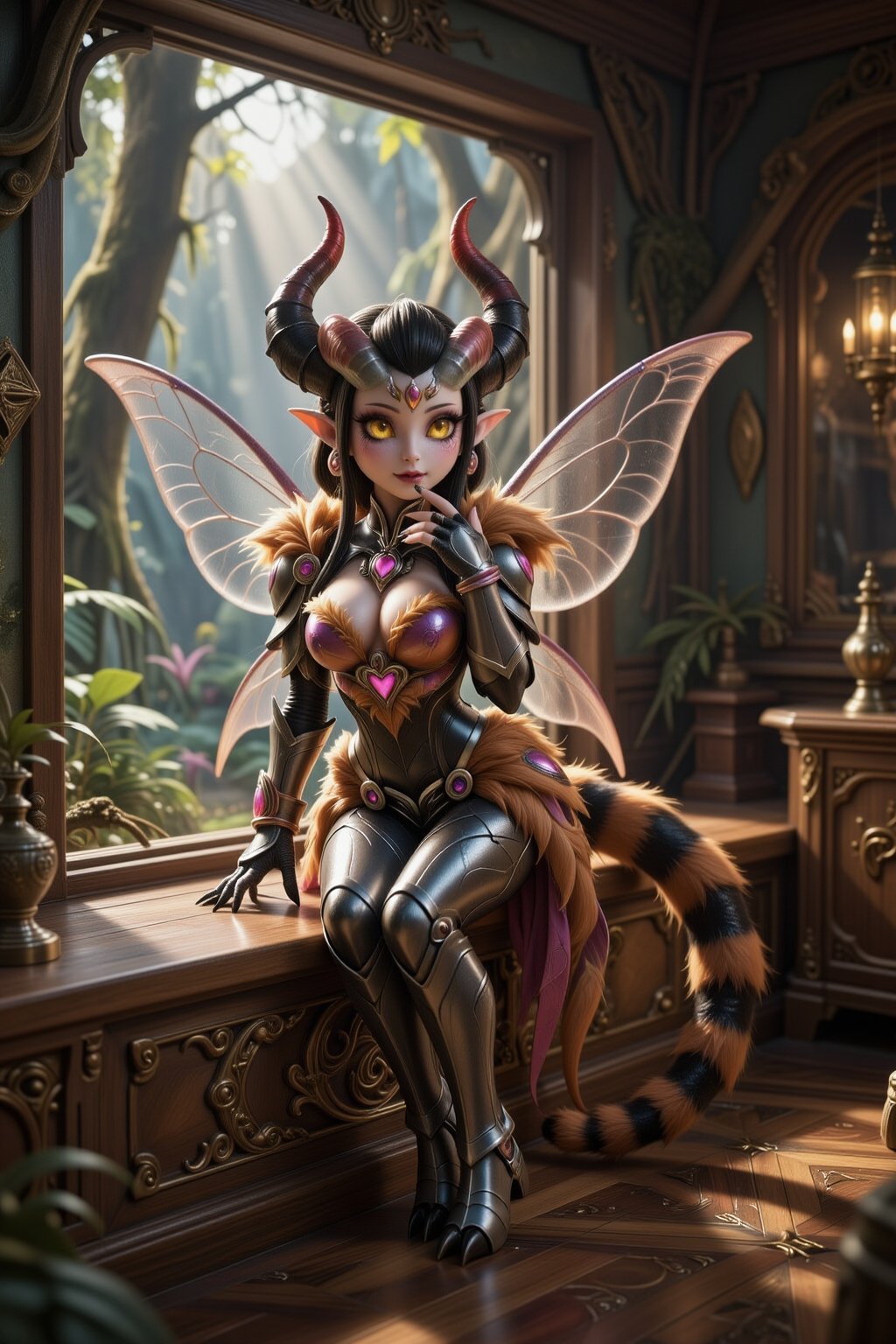 Vexora,  mature beautiful demonic fairy woman in her mid-20s,  elegant and sophisticated appearance by lollol1994lol on Te...