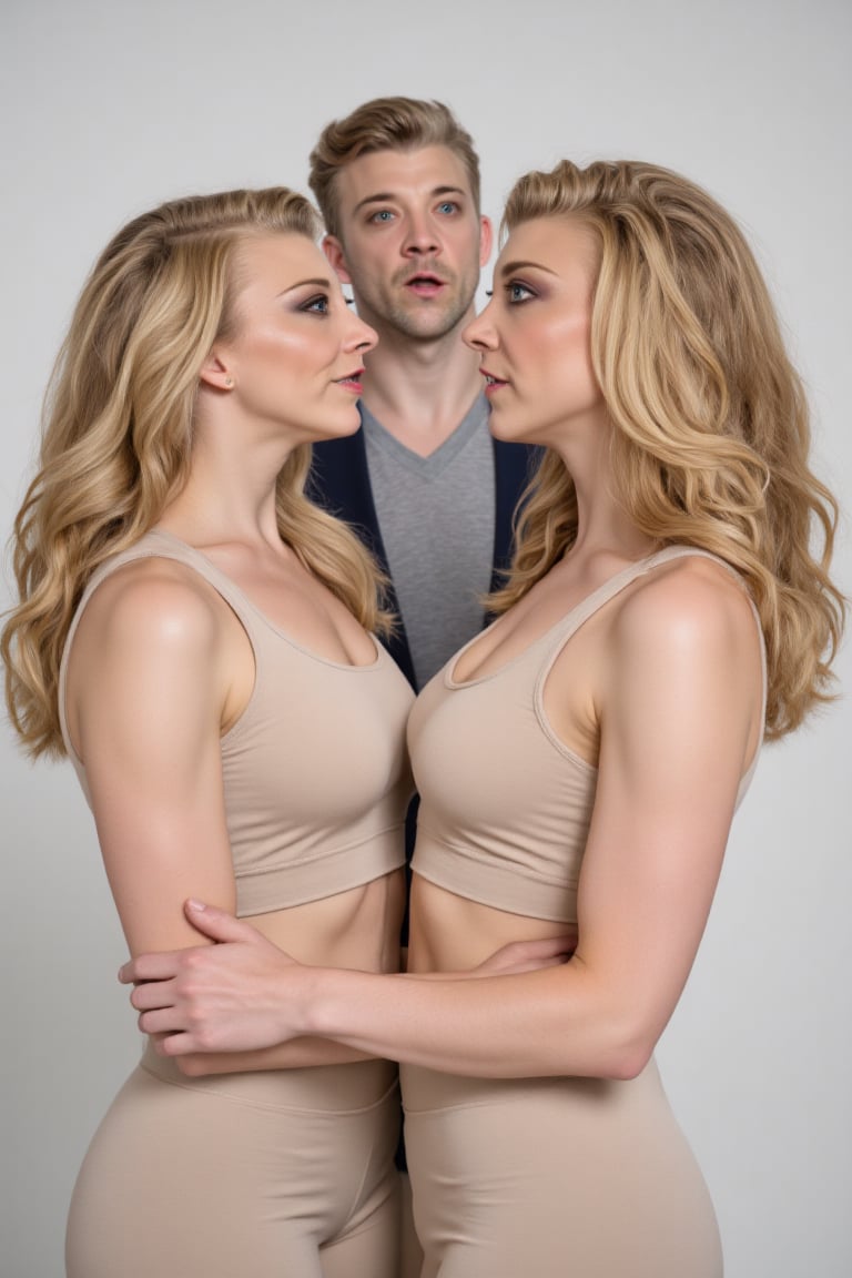 two adult women in intimate pose at center frame,  side profile facing each other,  bodies close by Zero-Moralezz on Tenso...