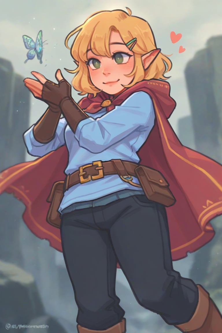 SFW,  waist up,  fugl1nk: 1girl: zelda. warm undertone. blonde hair by SillyFemboy on Tensor.Art