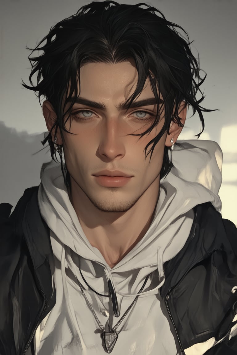 Blue-black hair,  thick,  past his shoulders by Ishiraya on Tensor.Art