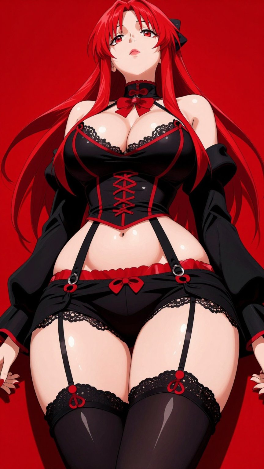 masterpiece,  best quality,  colorful anime illustration featuring Rias Gremory from High School DxD by LoRa Factory on Te...