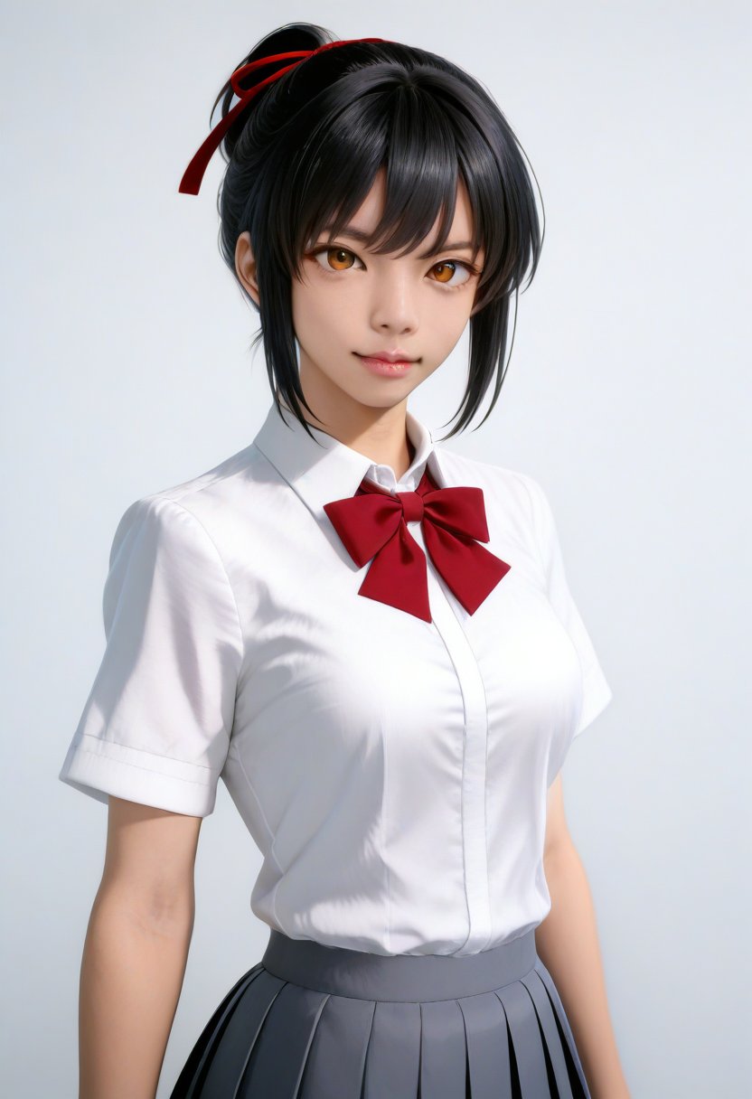 ikemen,  cosplay of miyamizu mitsuha.1girl,  solo by SF on Tensor.Art