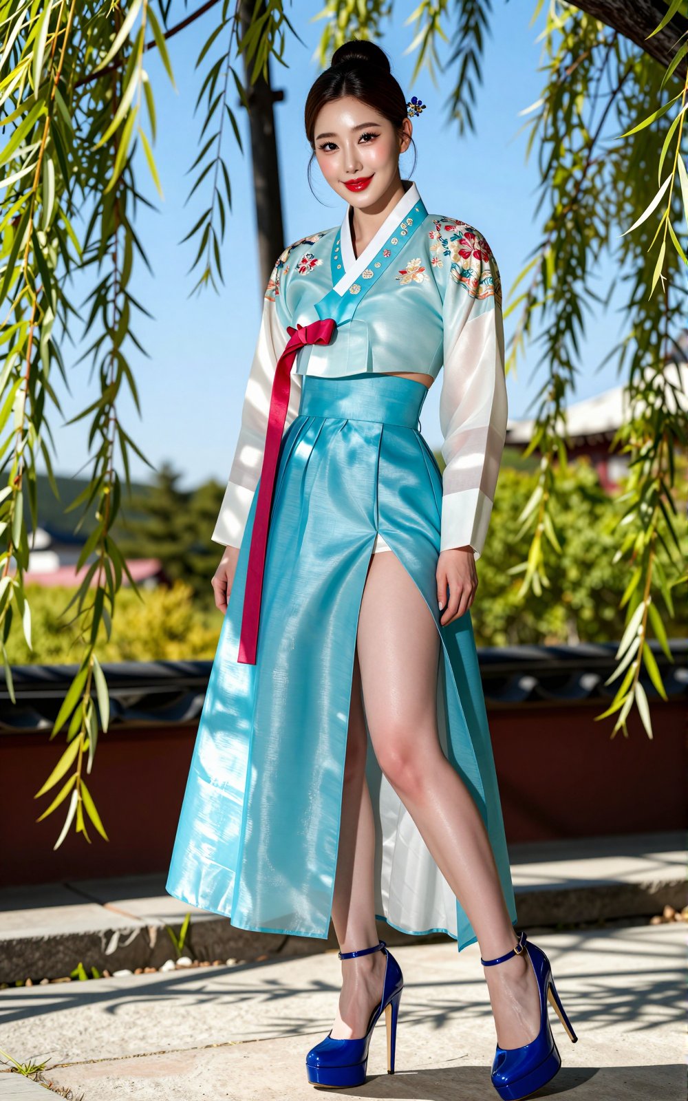 Image of a Korean woman Actual Photo: 2.0,  "A beautiful Korean woman boasting an hourglass figure,  round and voluptuous...