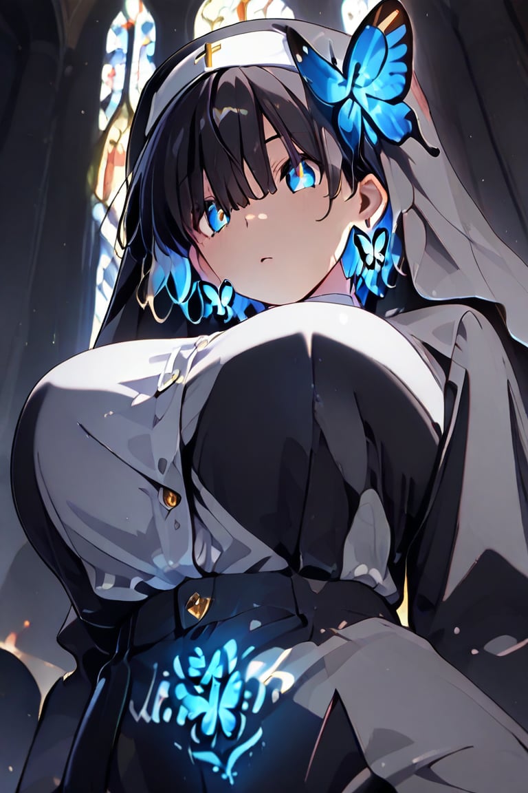 Beautiful nun,  A nun with a beautiful bust line,  Beautiful breasts by らび@kiyoka_succubus on Tensor.Art