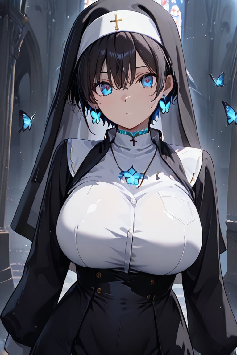 Kiyoka-chan,  blue glowing earrings,  tattoo on clothing by らび@kiyoka_succubus on Tensor.Art