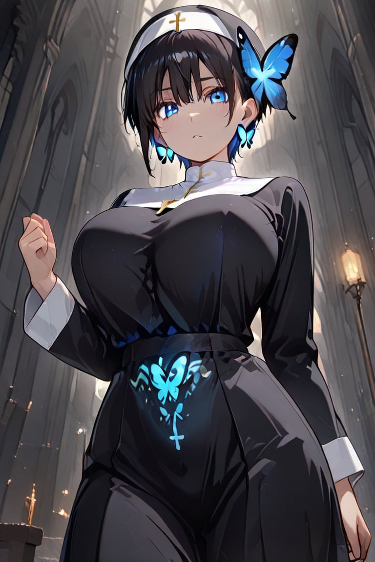 Kiyoka-chan,  blue glowing earrings,  tattoo on clothing by らび@kiyoka_succubus on Tensor.Art