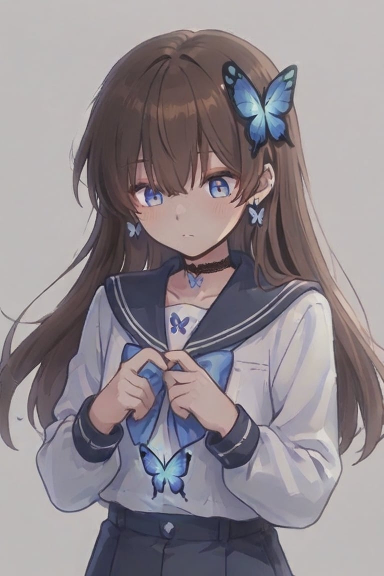 A Cute Cross-Dressing Boy,  blue cross earrings,  kiyoka_kun by らび@kiyoka_succubus on Tensor.Art