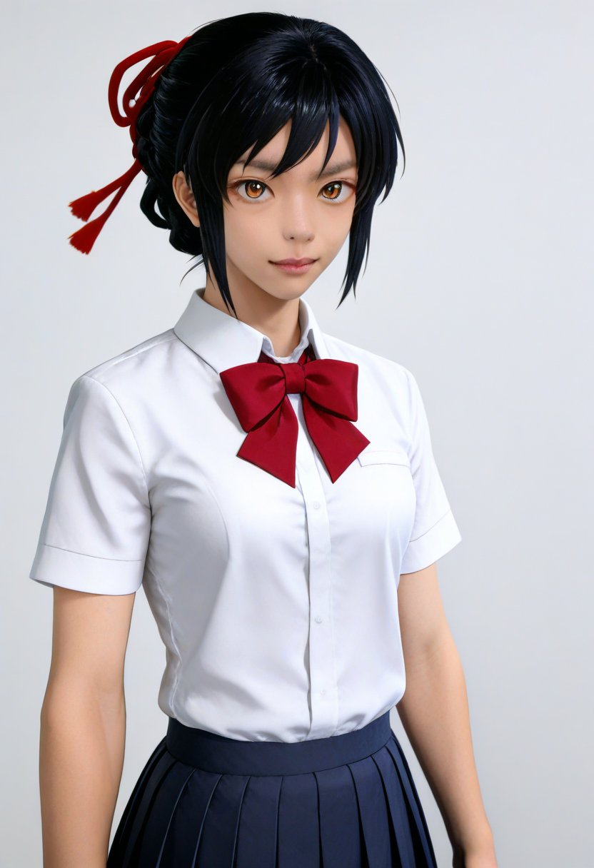ikemen,  cosplay of miyamizu mitsuha,  realistic by SF on Tensor.Art