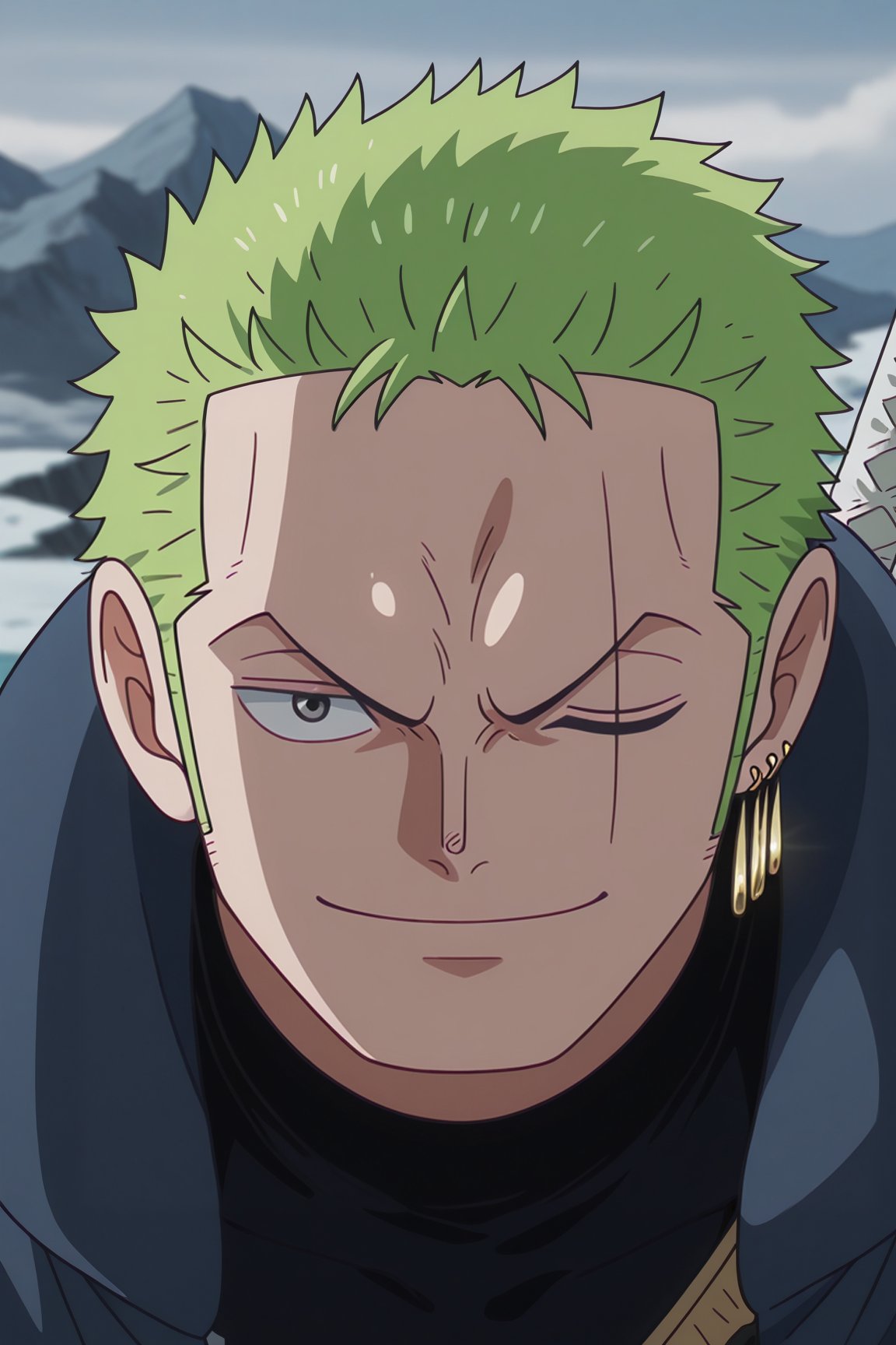 zoro_eh,  green hair,  grey eyes by 25kkai on Tensor.Art
