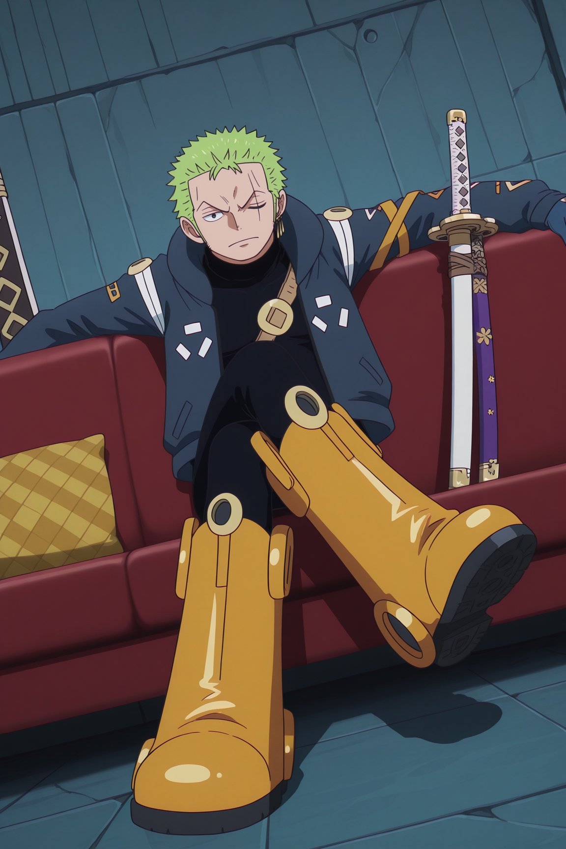 zoro_eh,  green hair,  grey eyes by 25kkai on Tensor.Art