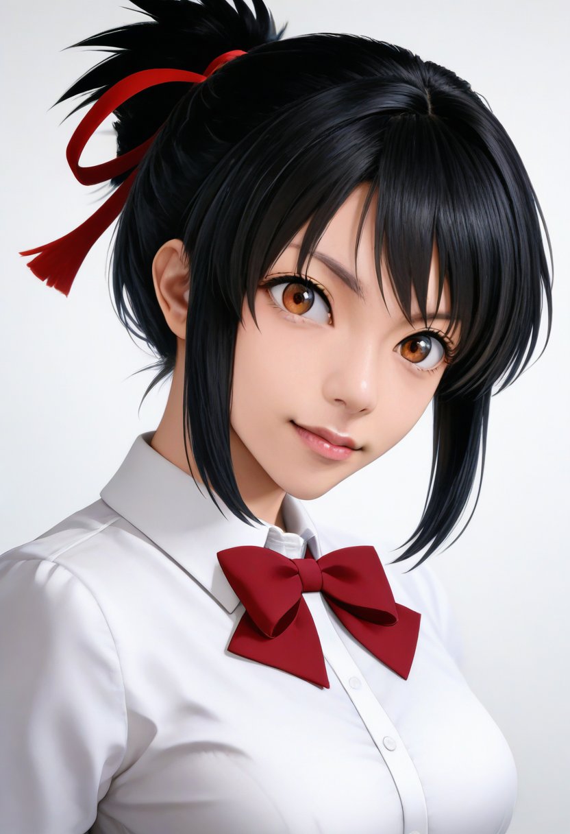 ikemen,  cosplay of miyamizu mitsuha,  realistic by SF on Tensor.Art