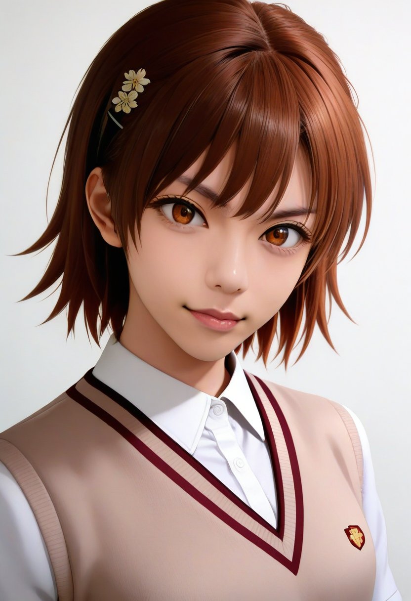 ikemen,  cosplay of misaka mikoto,  realistic by SF on Tensor.Art