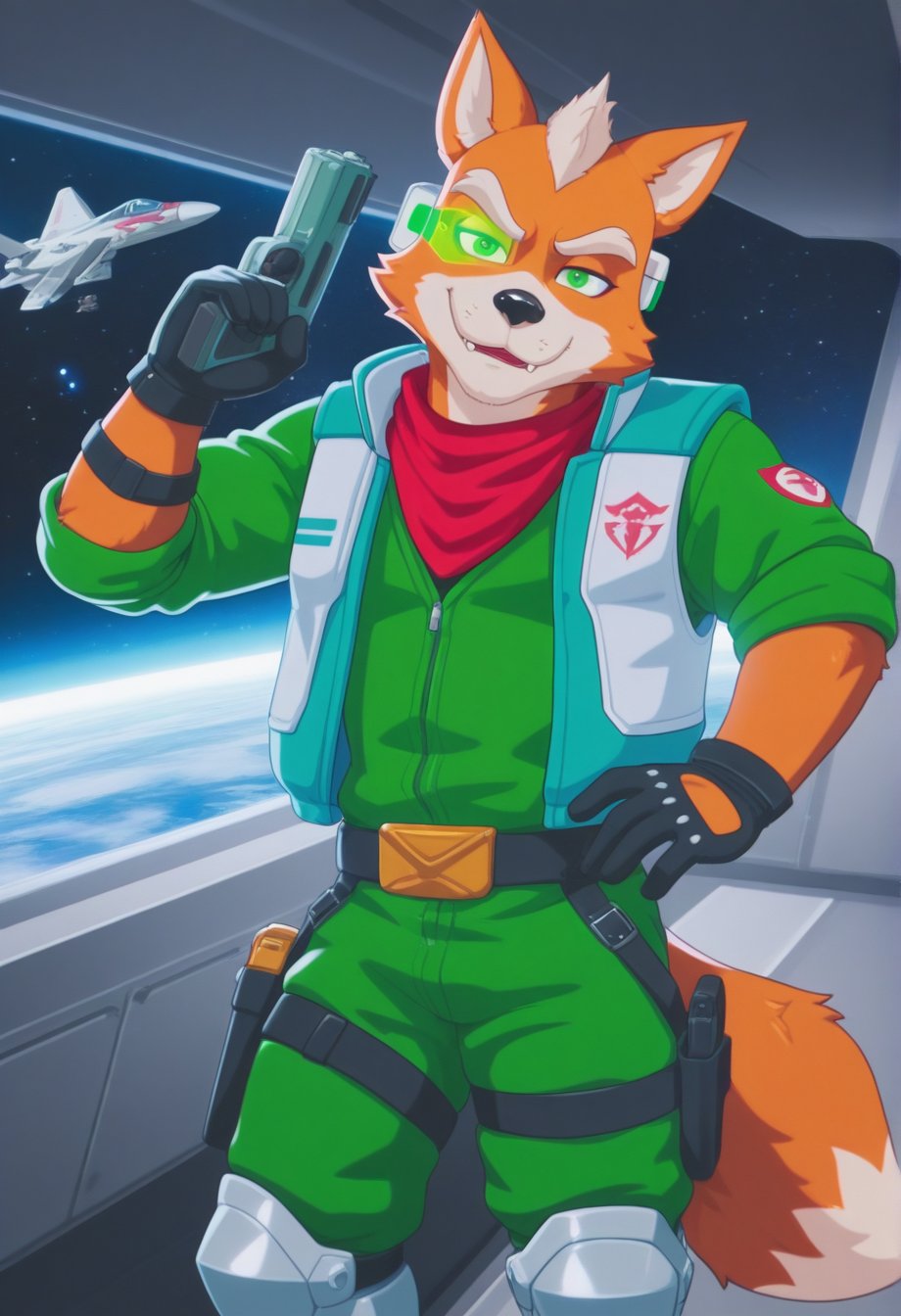 foxmgm,  green eyes,  green jumpsuit by cs12345 on Tensor.Art