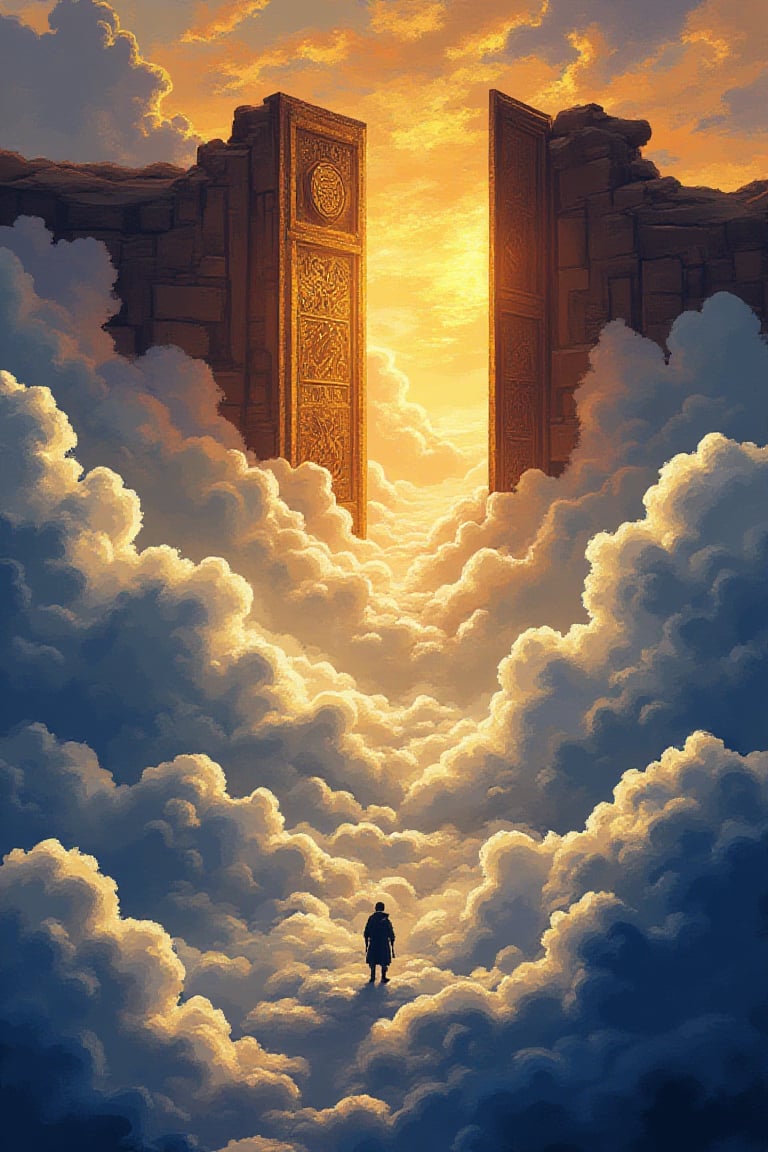 An awe-inspiring,  ethereal 16-bit pixel art illustration of a divine fantasy realm. In the center,  a deep by Svem37 on T...