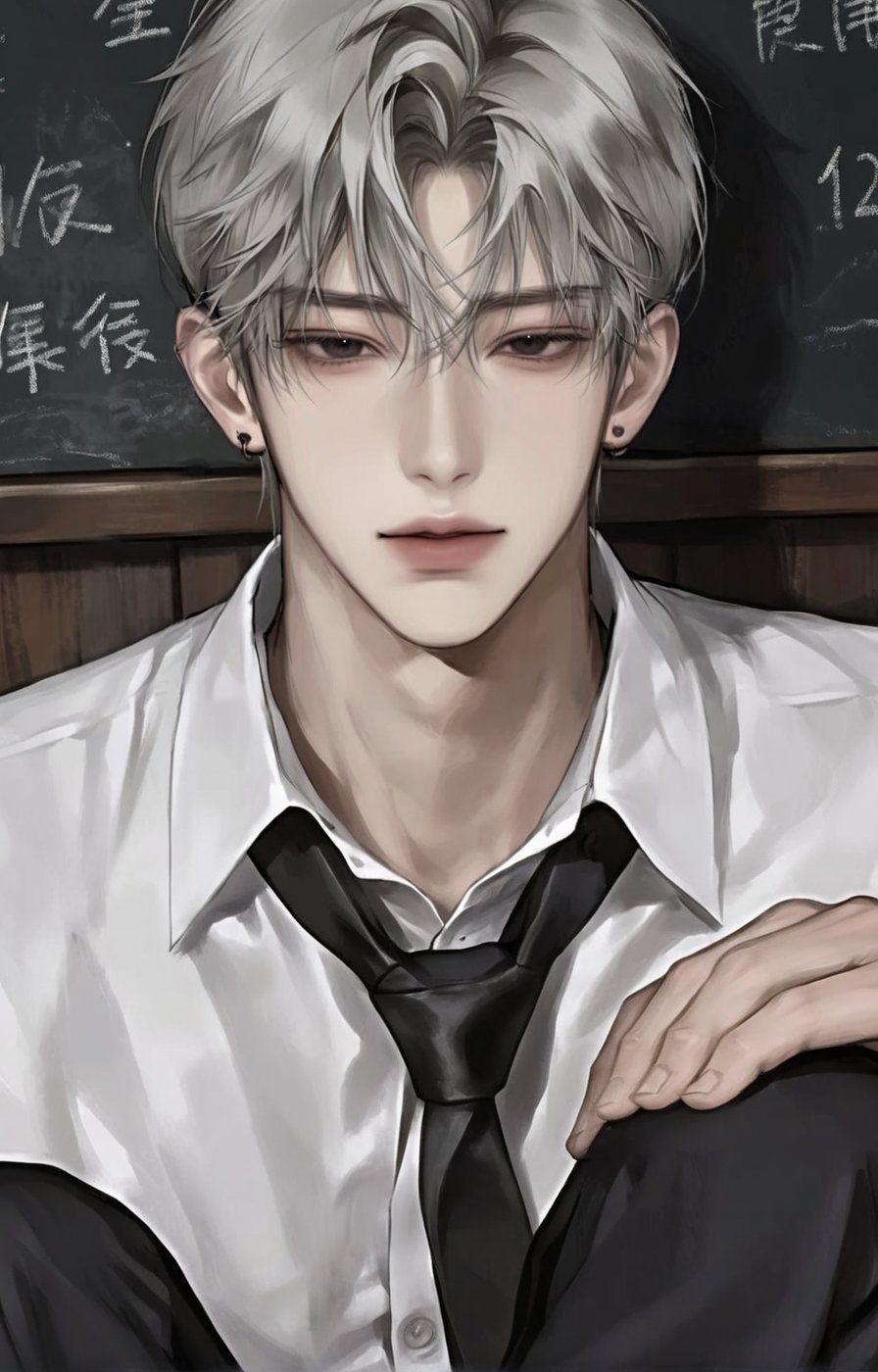 1boy,  solo,  grey hair by 𓆩 𝓩𝖊𝖗𝖊𝖙𝖍𝖟 𓆪 on Tensor.Art