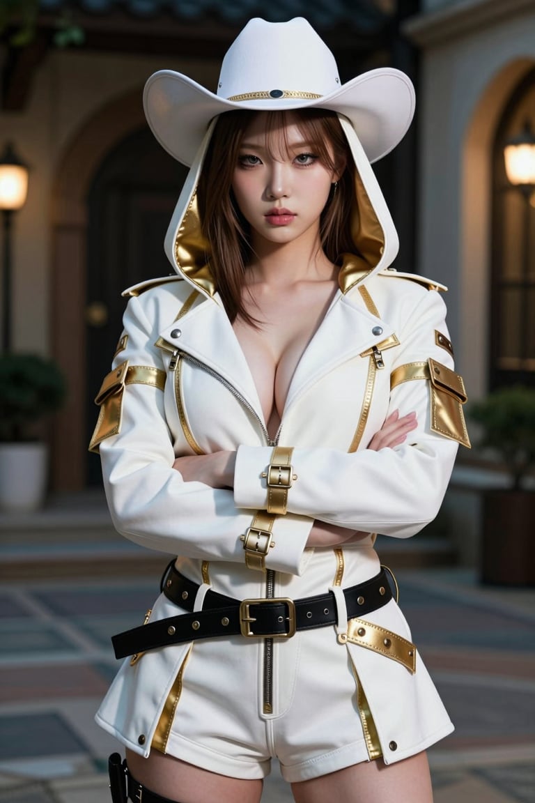正面全身照（傑作,  最佳品質,  細節豐富：1.4）。電影級的燈光效果突顯了魅力。畫面中 by FuLin on Tensor.Art