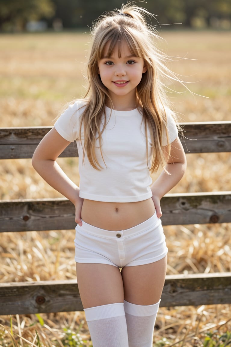 Emilie tween girl,  a warm-toned,  thigh-high socks by Hani Hebe Bali on Tensor.Art