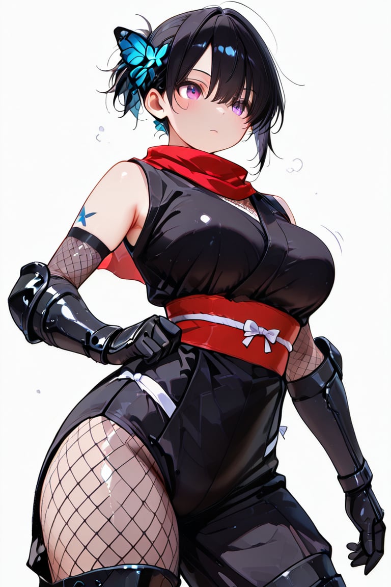 BURUMA Ninja (Beautiful breasts,  tattoos on clothing) Ninja outfit & BURUMA ,  Very short hair by らび@kiyoka_succubus on T...