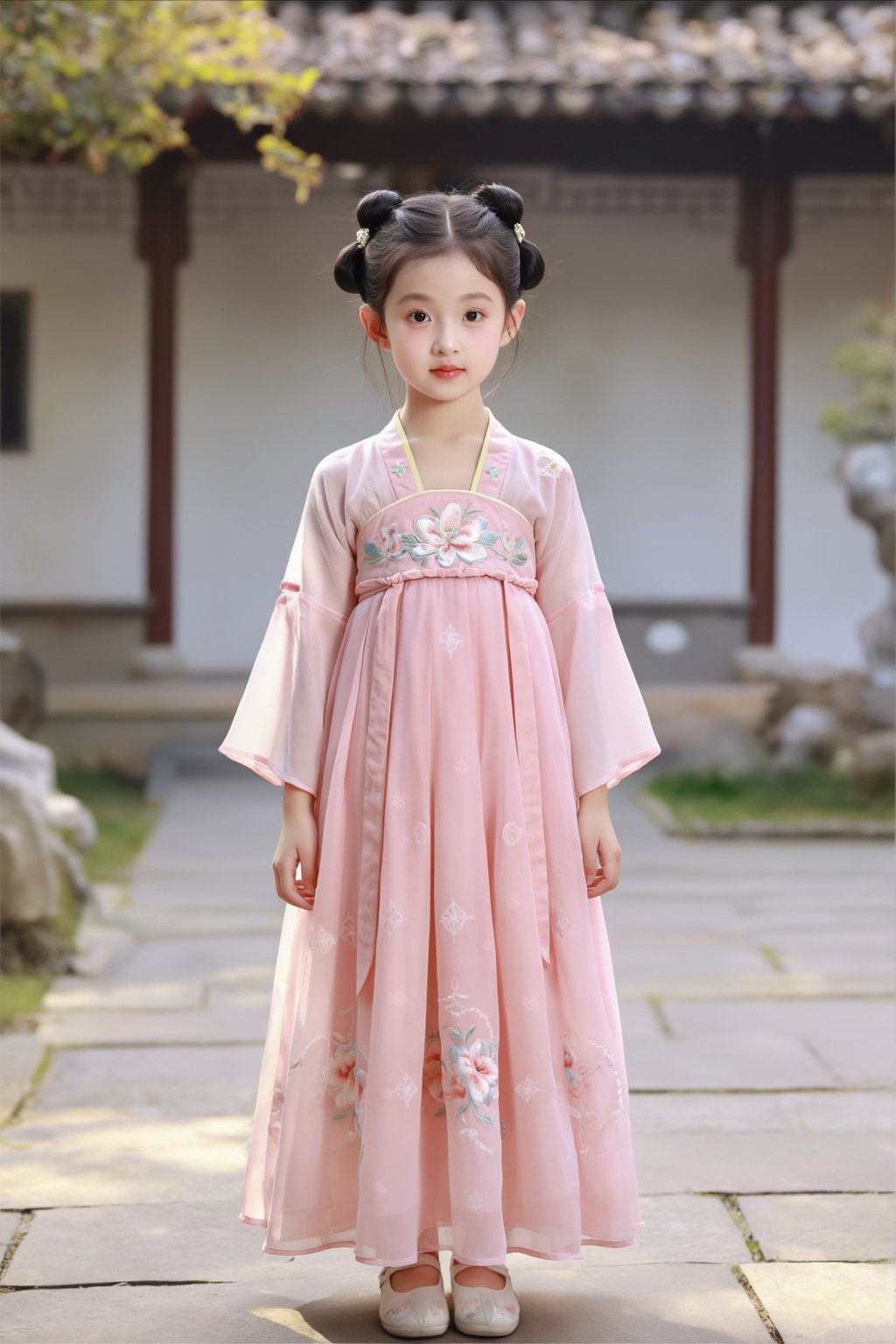 David Hamilton photography,  10-year-old East Asian Chinese girl,  double bun hairstyle by 浅夏 on Tensor.Art