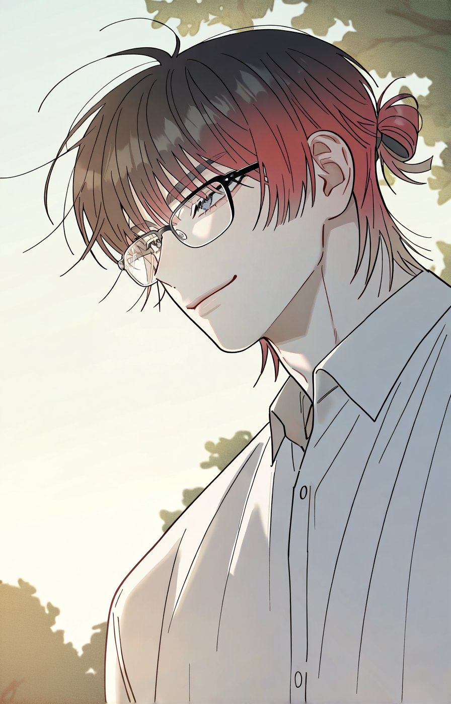 1boy,  solo,  ((red color hair by 𓆩 𝓩𝖊𝖗𝖊𝖙𝖍𝖟 𓆪 on Tensor.Art