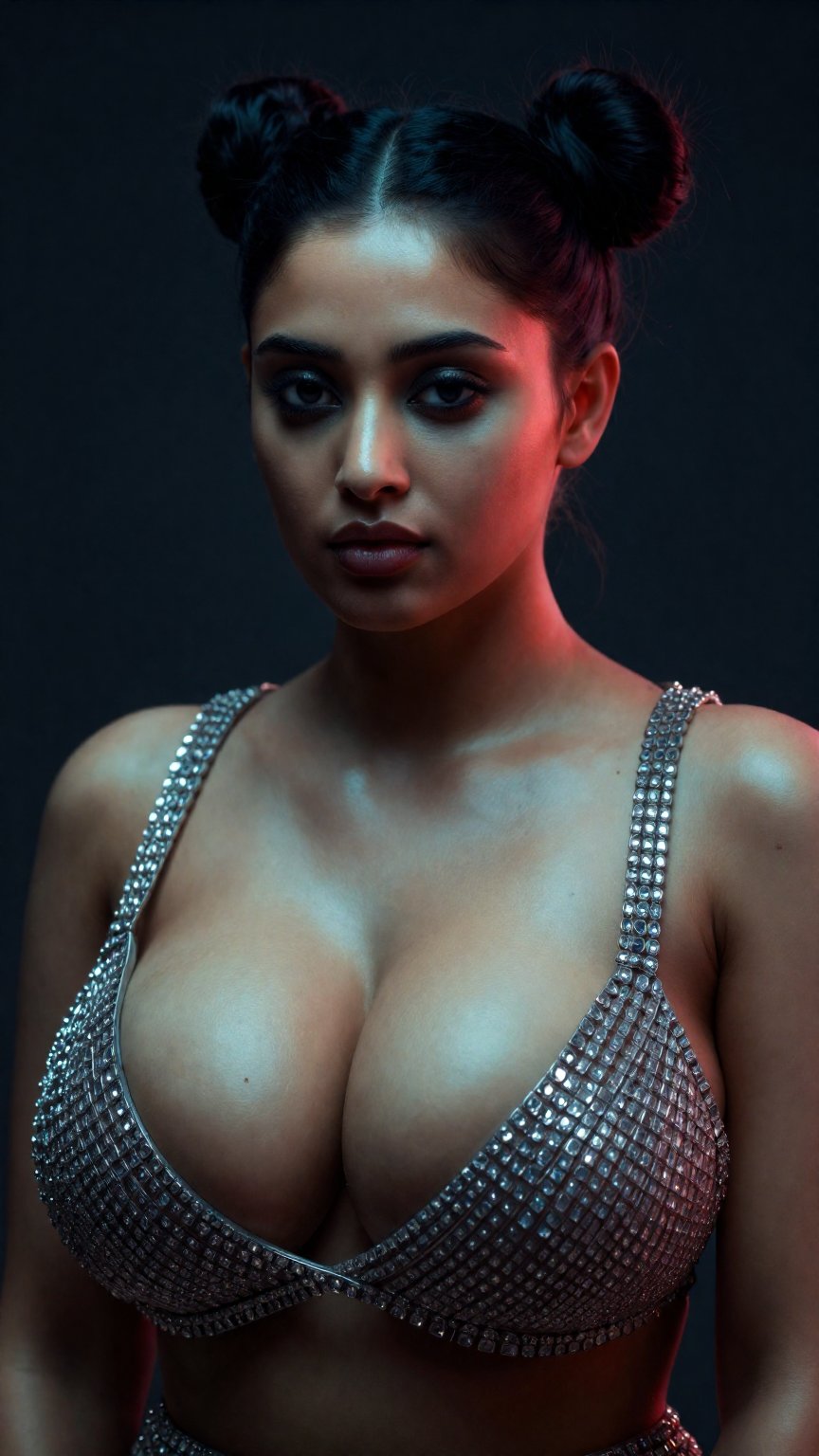 A beautiful south Asian woman,  double bun hair style,  luxury outfit by AI factory on Tensor.Art
