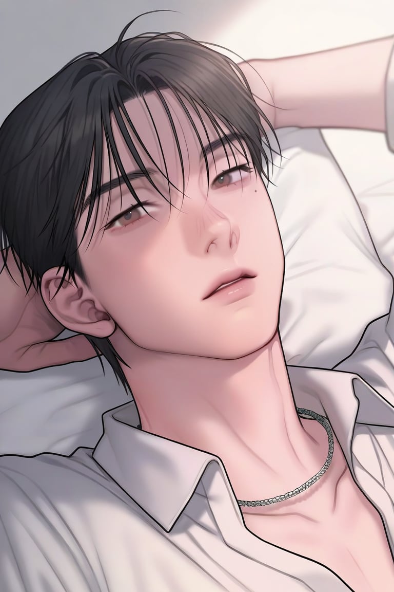 handsome young man,  soft pale skin with a warm pink undertone,  flushed cheeks and nose by 𓆩 𝓩𝖊𝖗𝖊𝖙𝖍𝖟 𓆪 on Tensor...