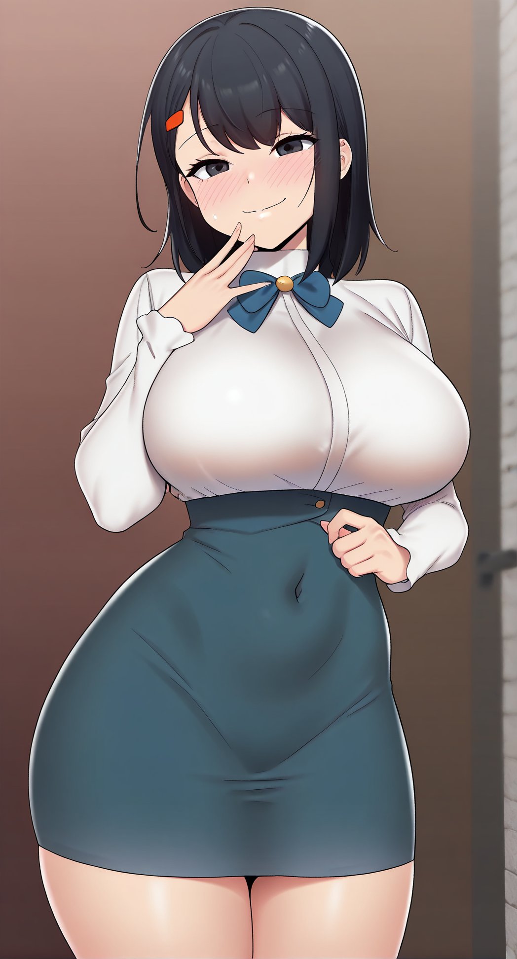 1girl,  black hair,  medium hair by Shirps on Tensor.Art
