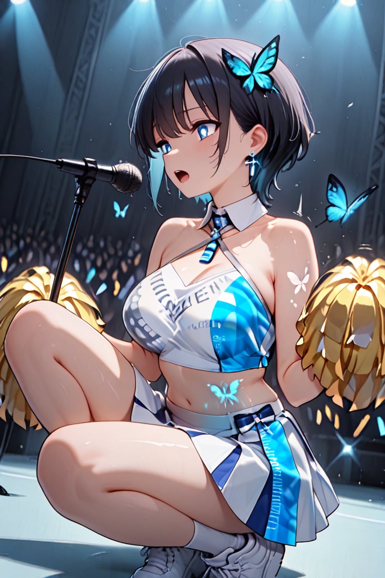 Beautiful blue cheerleaders,  Luminous Engraving,  detached collar by らび@kiyoka_succubus on Tensor.Art