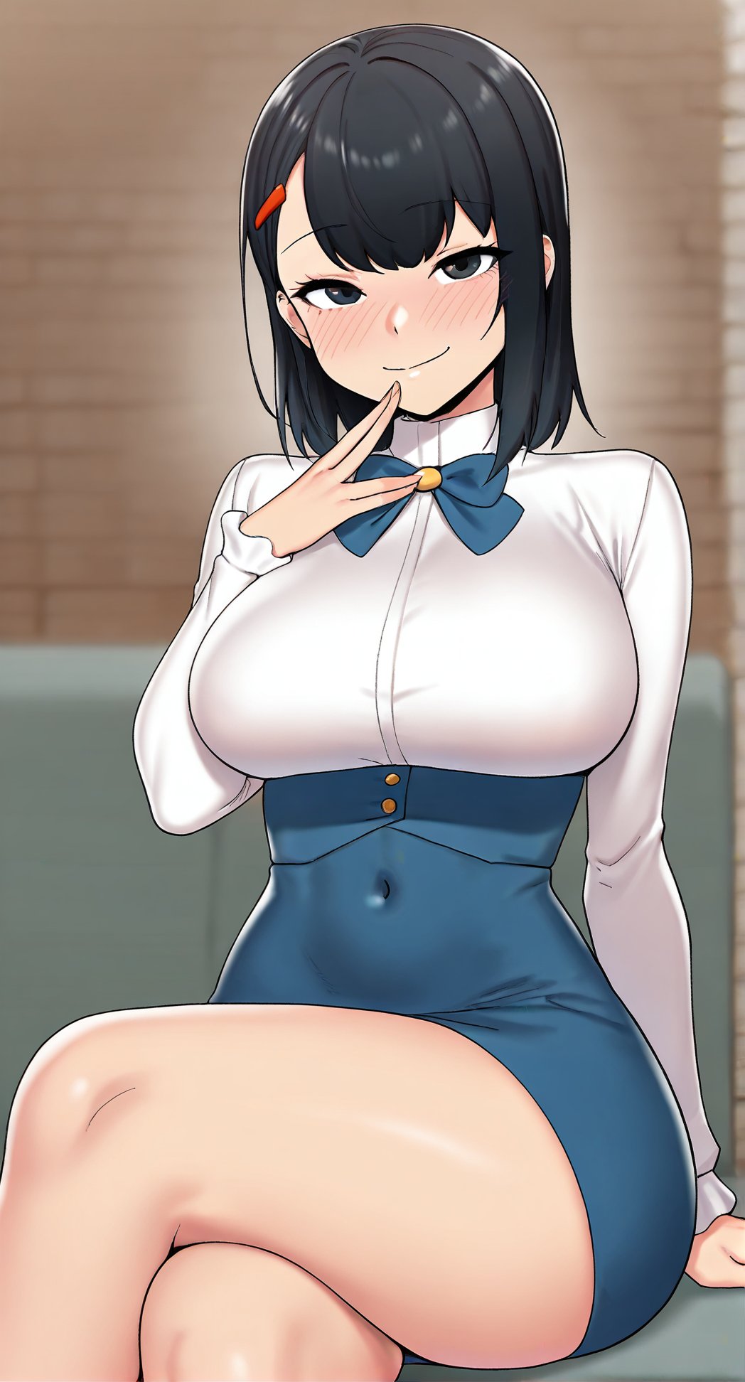 1girl,  black hair,  medium hair by Shirps on Tensor.Art