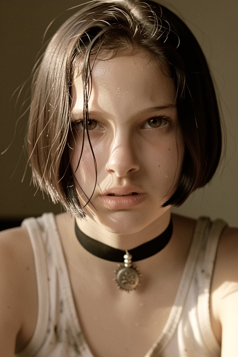 A stunning,  hyper-realistic beautiful young girl Su4kaMathilda. Her intense,  beautiful eyes reflect a fierce resolve by...