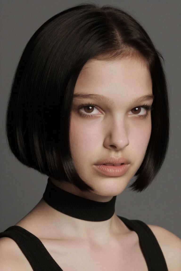 hyper-realistic beautiful young girl Su4kaMathilda,  short hair,  choker by Namian on Tensor.Art