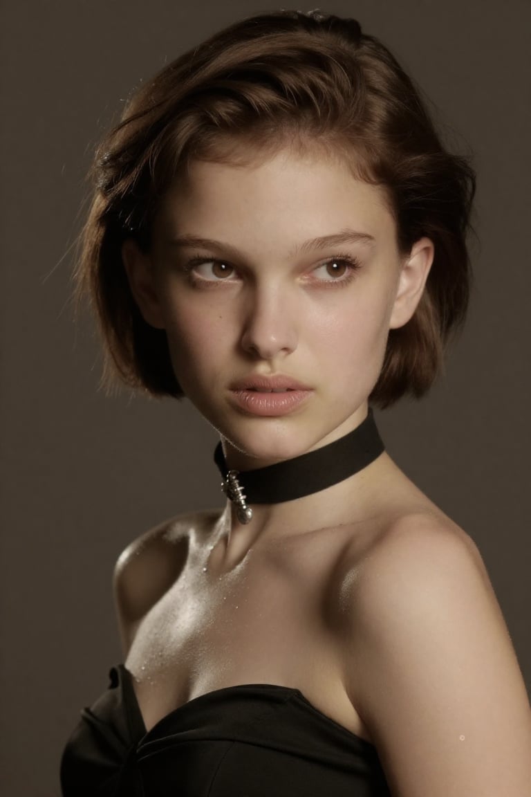 hyper-realistic beautiful young girl Su4kaMathilda,  short hair,  choker by Namian on Tensor.Art