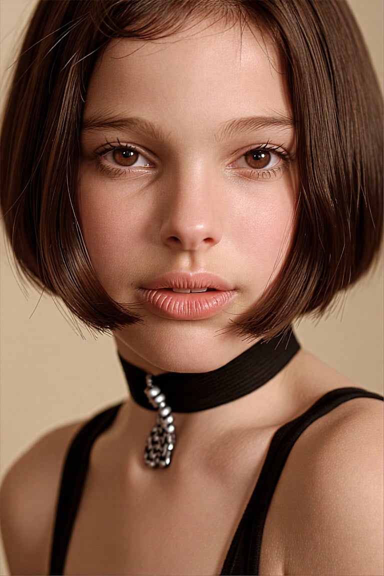 hyper-realistic beautiful young girl Su4kaMathilda,  short hair,  choker by Namian on Tensor.Art