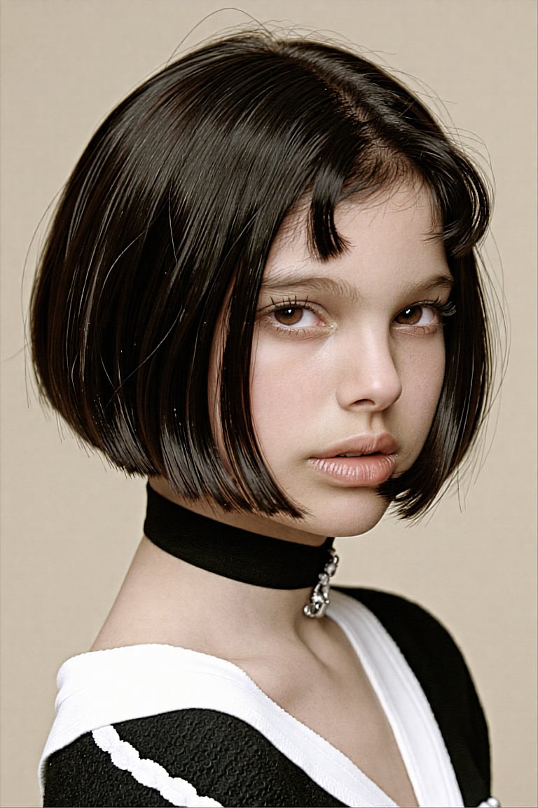 hyper-realistic beautiful young girl Su4kaMathilda,  short hair,  choker by Namian on Tensor.Art