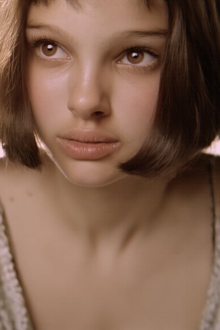 Photorealistic upper body portrait from chest up of 18 y.o. girl Su4kaMathilda cute-sexy duality style,  manic pixie dream...