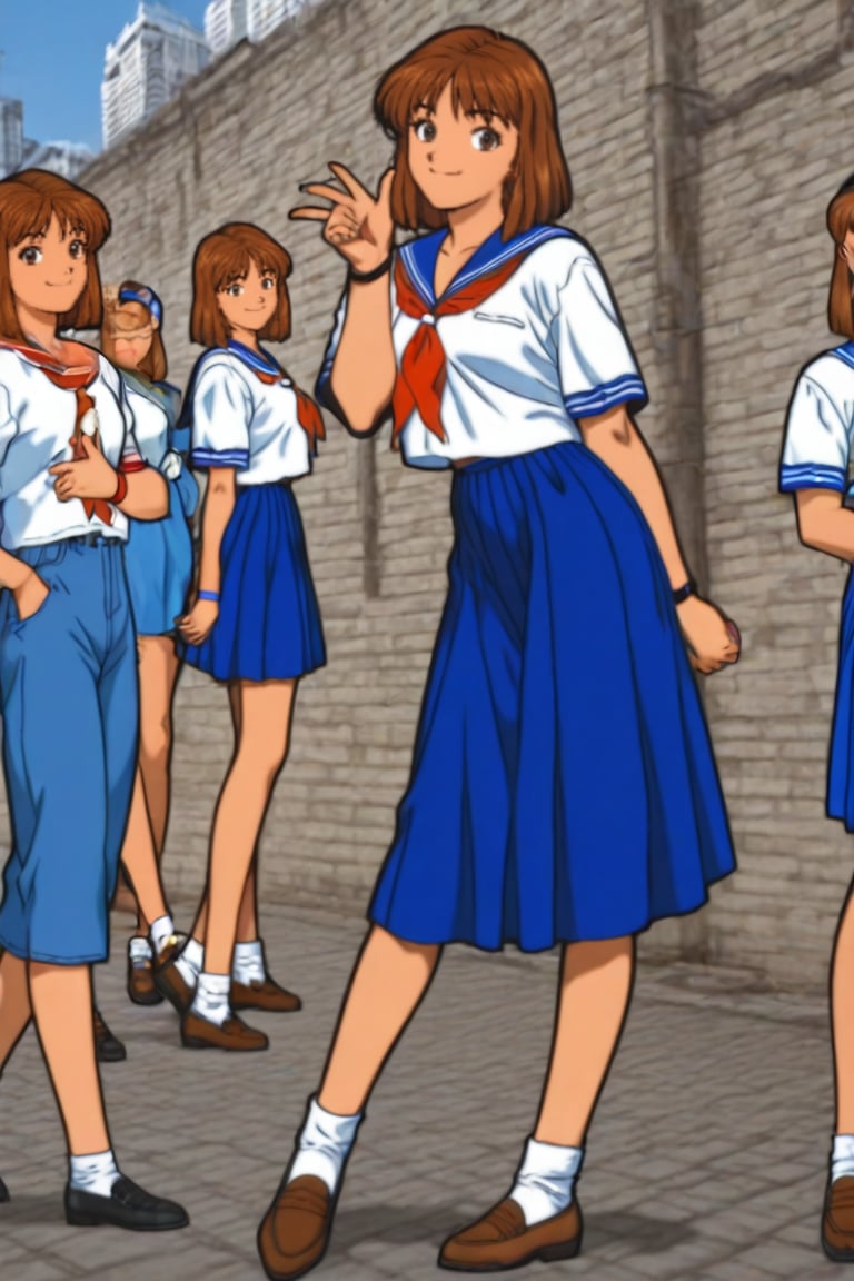 jankengirl,  brown hair,  sarafuku by daretoku-2 on Tensor.Art