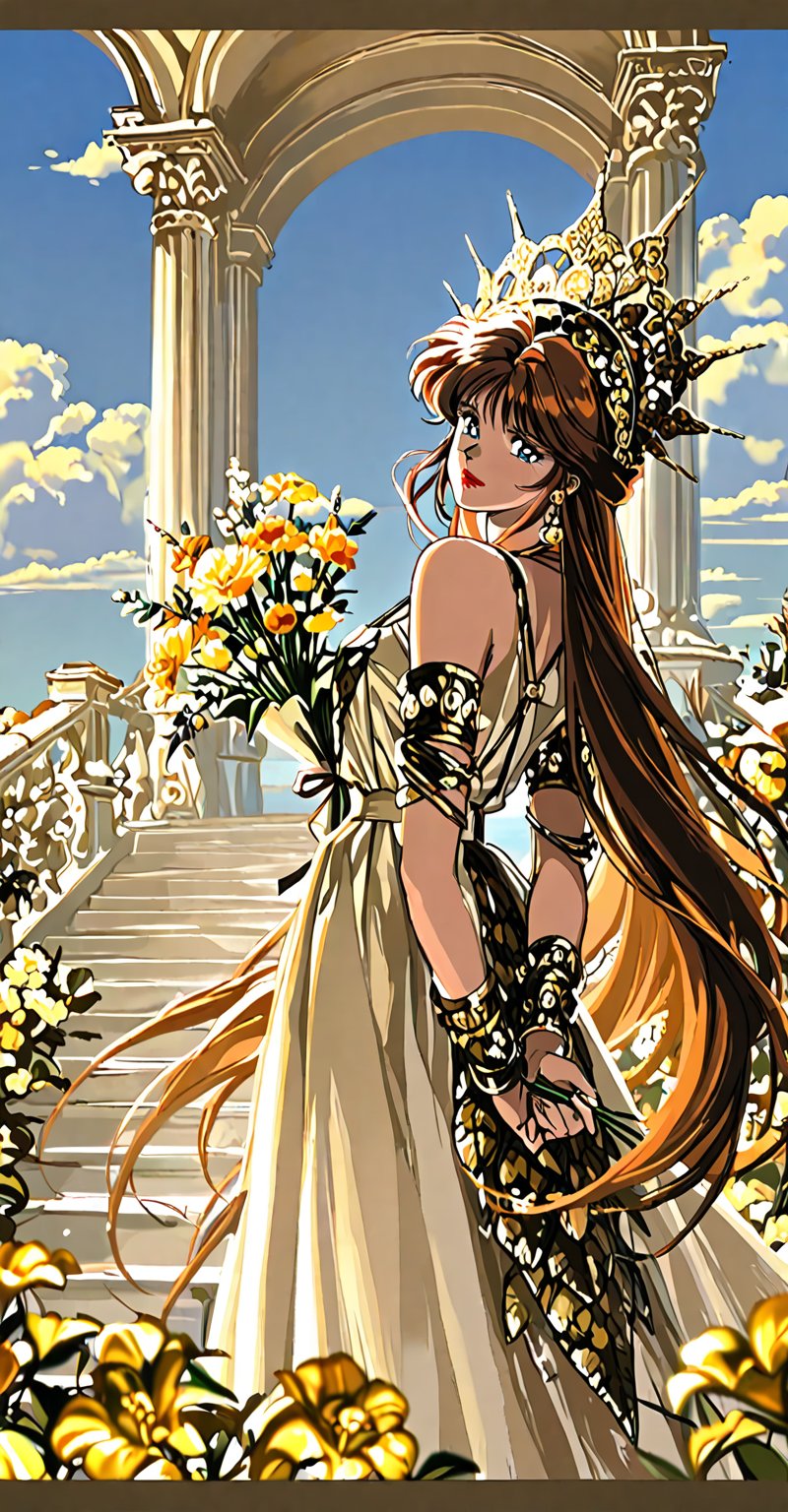 retro artstyle,  The image depicts a stylized,  anime-inspired character by Makima  on Tensor.Art