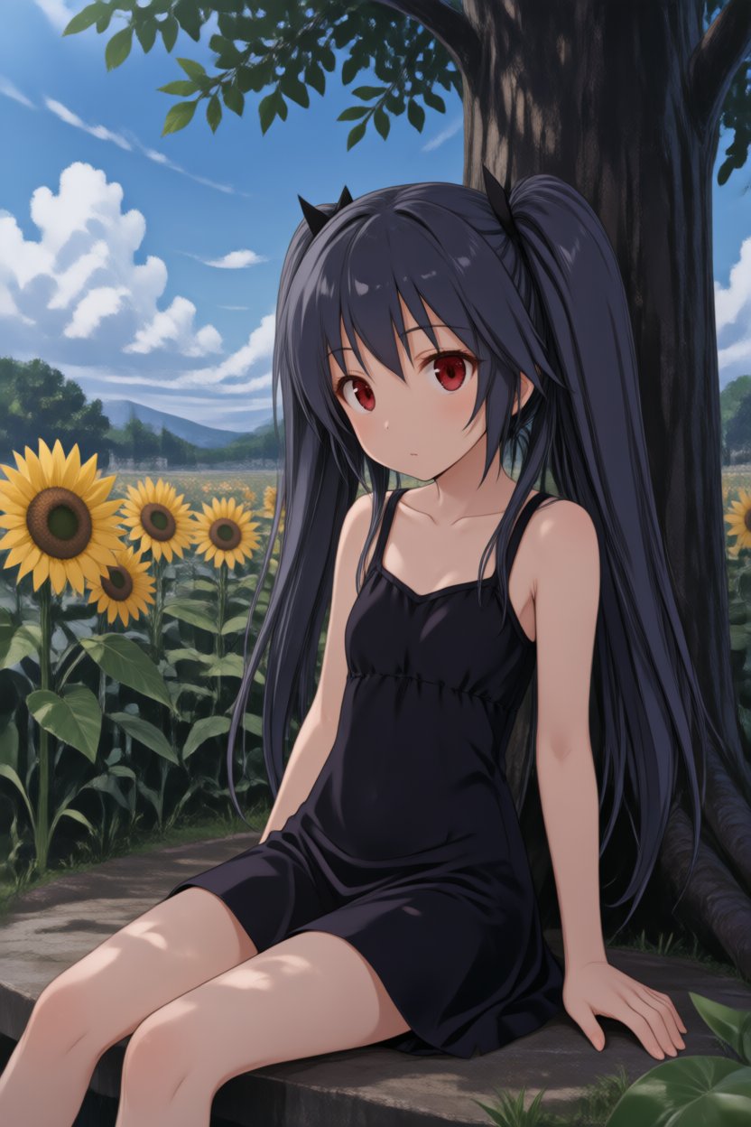 @tatsukichi,  scenery,  sunflower field by 幽鬼処刑人２年目 on Tensor.Art