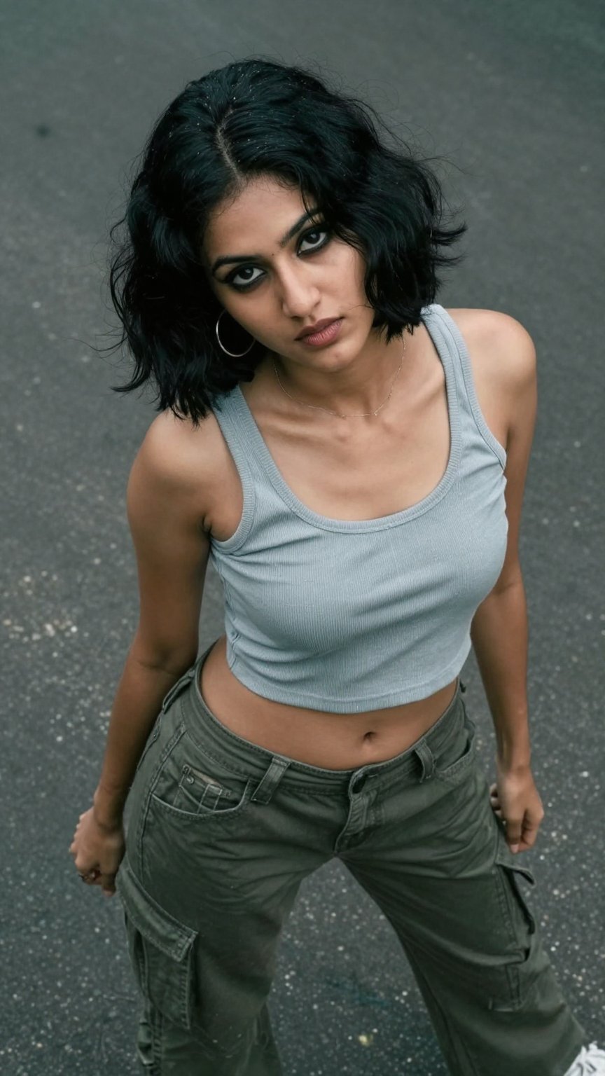 Shot from above,  A kerala model women out side,  Y2K style cinematic realistic scene by LoRa Factory on Tensor.Art
