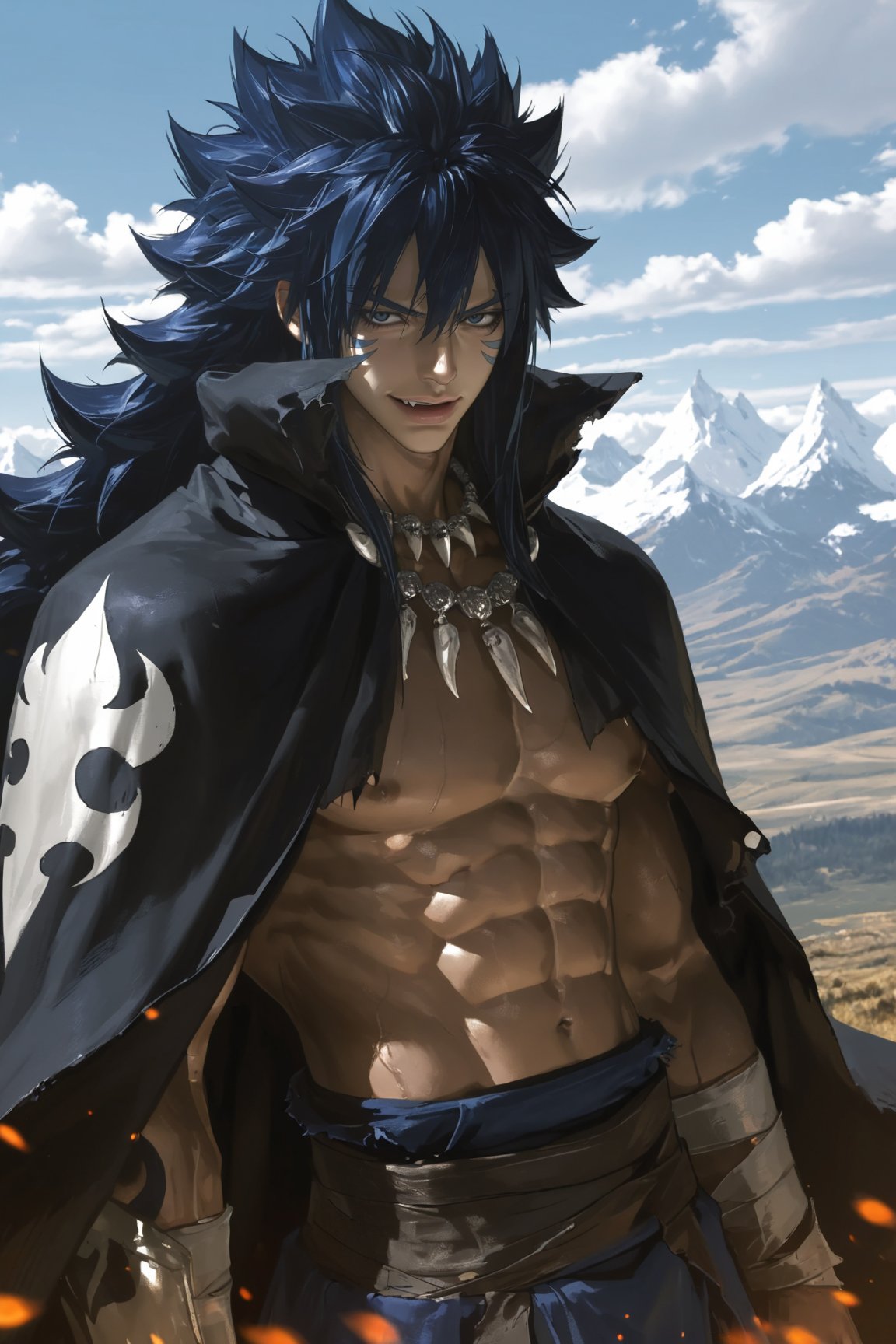 /imagine prompt: Character : Acnologia from Fairy Tail,  powerful dark dragon slayer male,  tall muscular body by Soninaa...